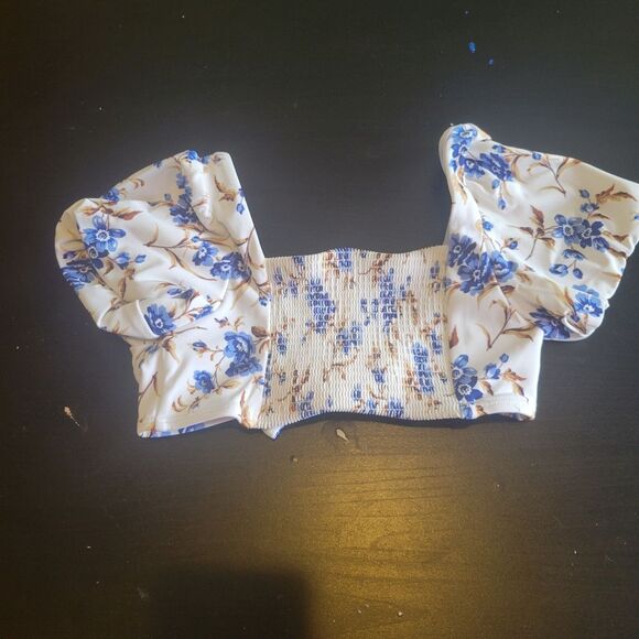 Janie and Jack Girl Floral Swim Top Size 5 - Picture 2 of 5